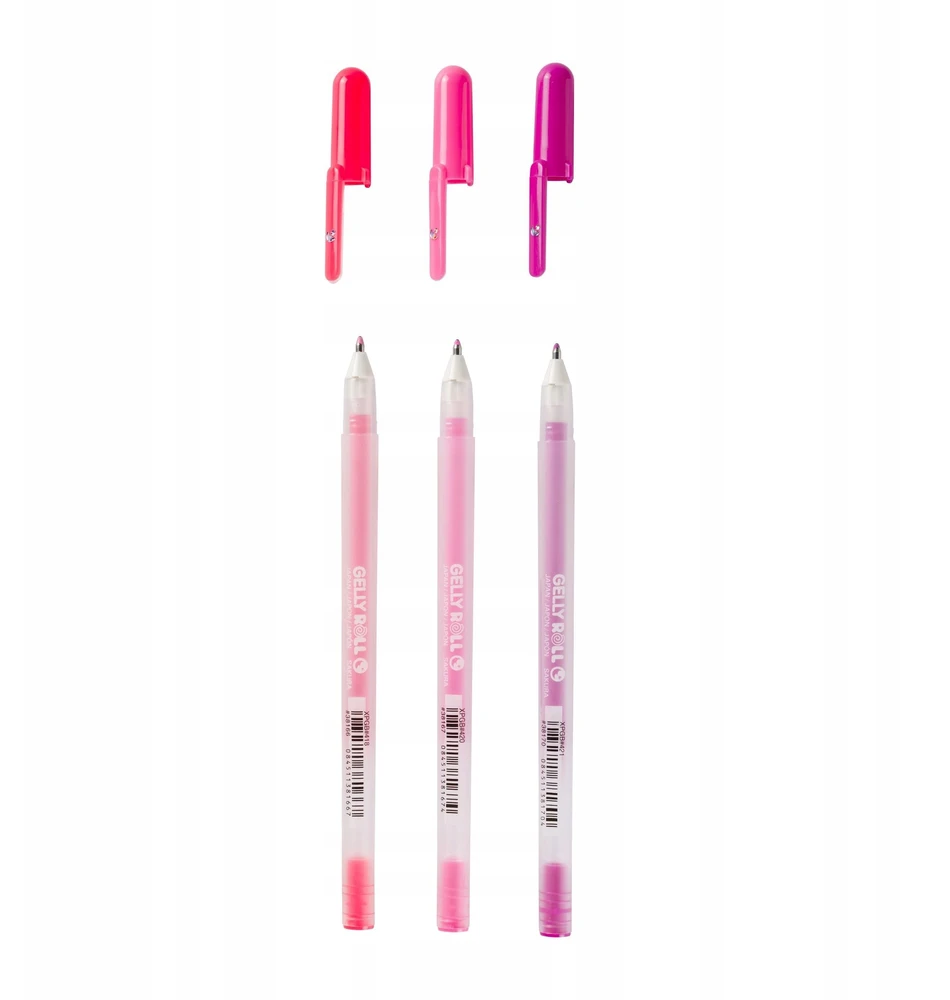 Geliniai rašikliai - SAKURA - Gelly Roll - Moonlight fluorescenciniai - 3 vienetų rinkinys - Ryškios spalvos