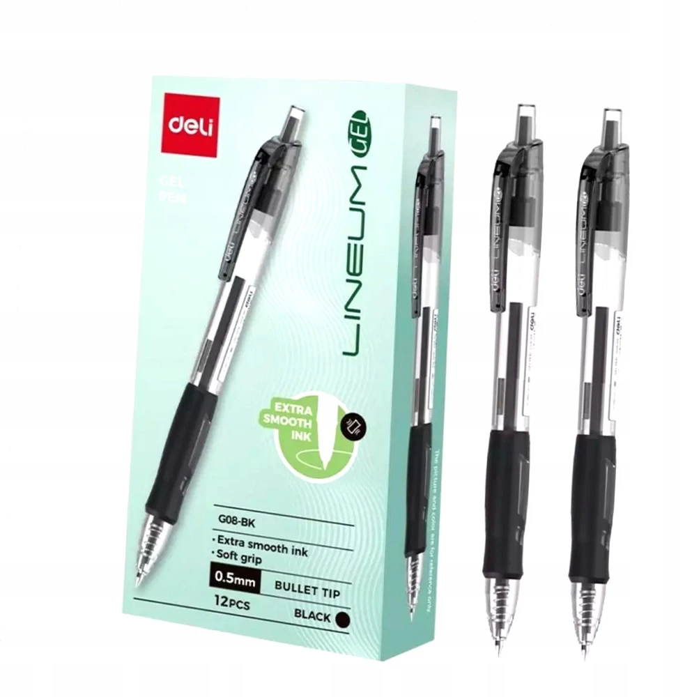 Gelinis rašiklis 0,5 mm Arrix juodas (12 vnt.) DELI