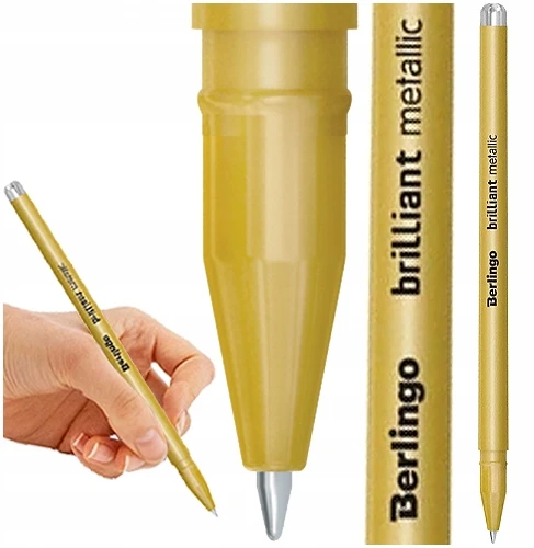 Gelinis rašiklis Berlingo Brilliant Metallic & Pastel, 0.6 mm, auksas