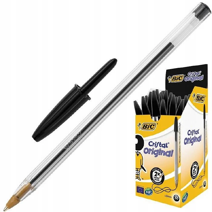 Bic Tušinukas Cristal 1.0 mm, Juodas, pakuotėje 50 vnt. 847897