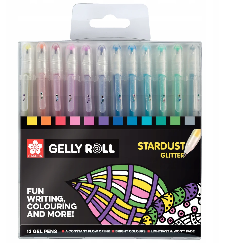 Gelinių rašiklių rinkinys Sakura Stardust Glitter, 12 spalvų