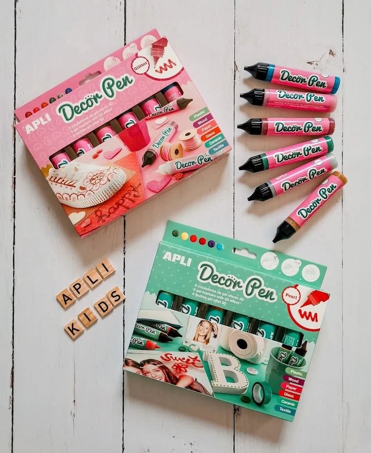 Gelio žymekliai su 3D efektu Apli Kids Glitter 6