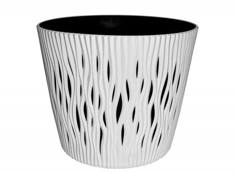 Prosperplast Gėlių vazonas Sandy Round 16x19cm baltas