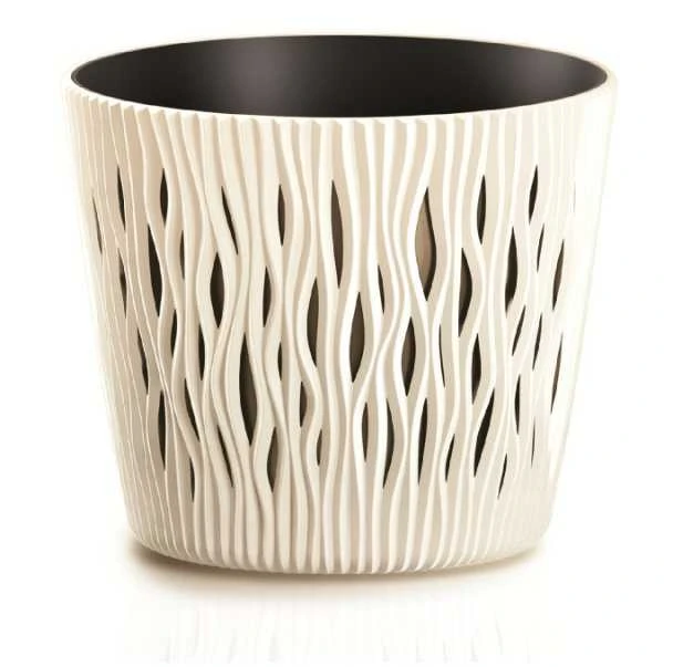 Prosperplast Gėlių vazonas Sandy Round 16x19cm, Gintarinės geltonos