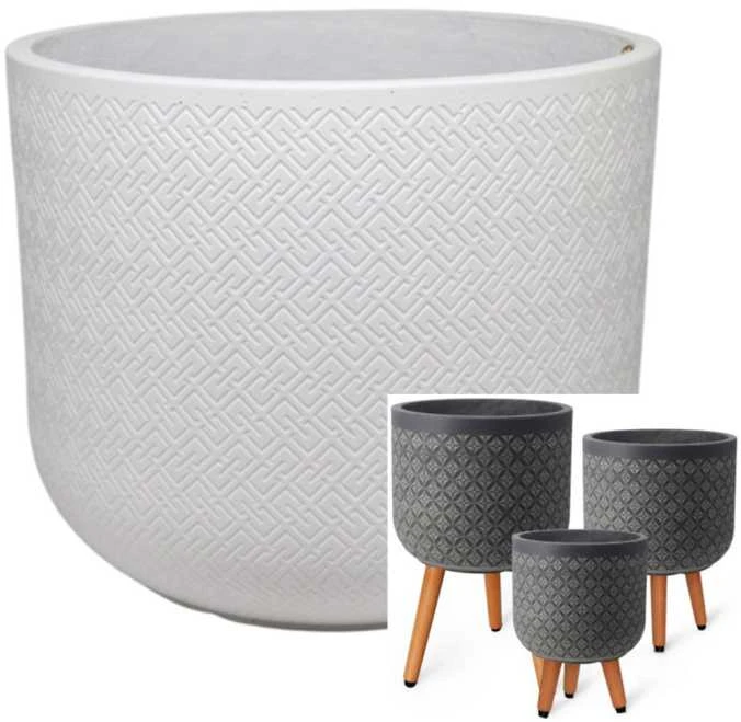 Home4You Gėlių vazonas SELENA D37xH52cm su kojelėmis, baltas