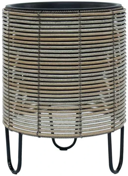 Home4You Gėlių vazonas WICKER D36xH48cm, smėlio-pilka
