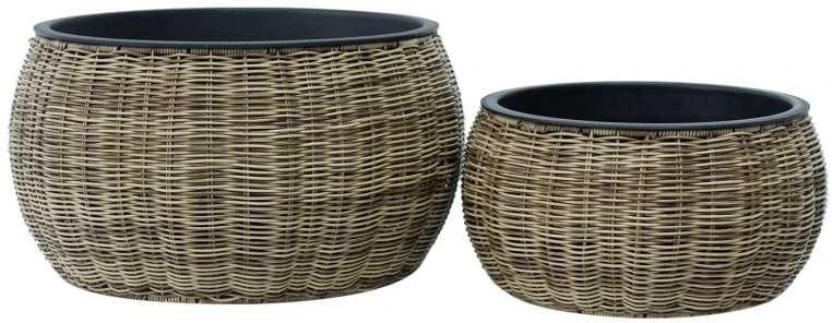 Home4You Gėlių vazonas WICKER D37xH19cm, šviesiai ruda