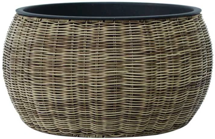 Home4You Gėlių vazonas WICKER D48xH26cm, šviesiai ruda