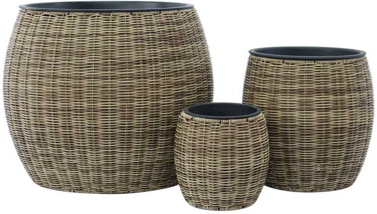 Home4You Gėlių vazonas WICKER D48xH40cm, šviesiai ruda