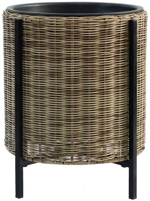 Home4You Gėlių vazonas WICKER su stovu D39xH45cm, šviesiai ruda