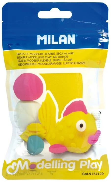 Geltonas savaime kietėjantis modelinas Air-Dryżellow 100g Milan