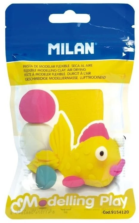 Geltonas savaime kietėjantis modelinas Air-Dryżellow 100g Milan