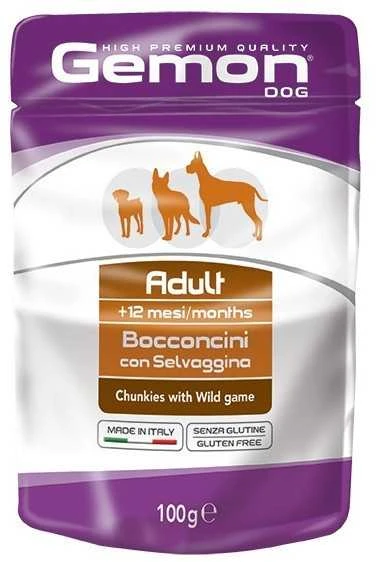 Gemon all breeds adult konservuotas pašaras suaugusiems šunims su žvėrienos gabalėliais 100g