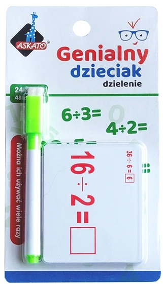 Geni vaikas - matematinio dalijimo kortelės - Askato