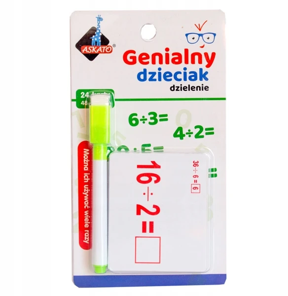 Geni vaikas - matematinio dalijimo kortelės - Askato