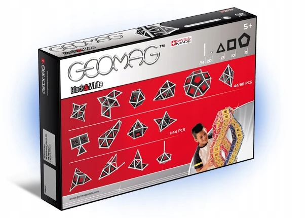 Geomag Panels Juodas&Baltas 68 pcs neodimio magnetinis žaislas 68 vnt Multi spalvos