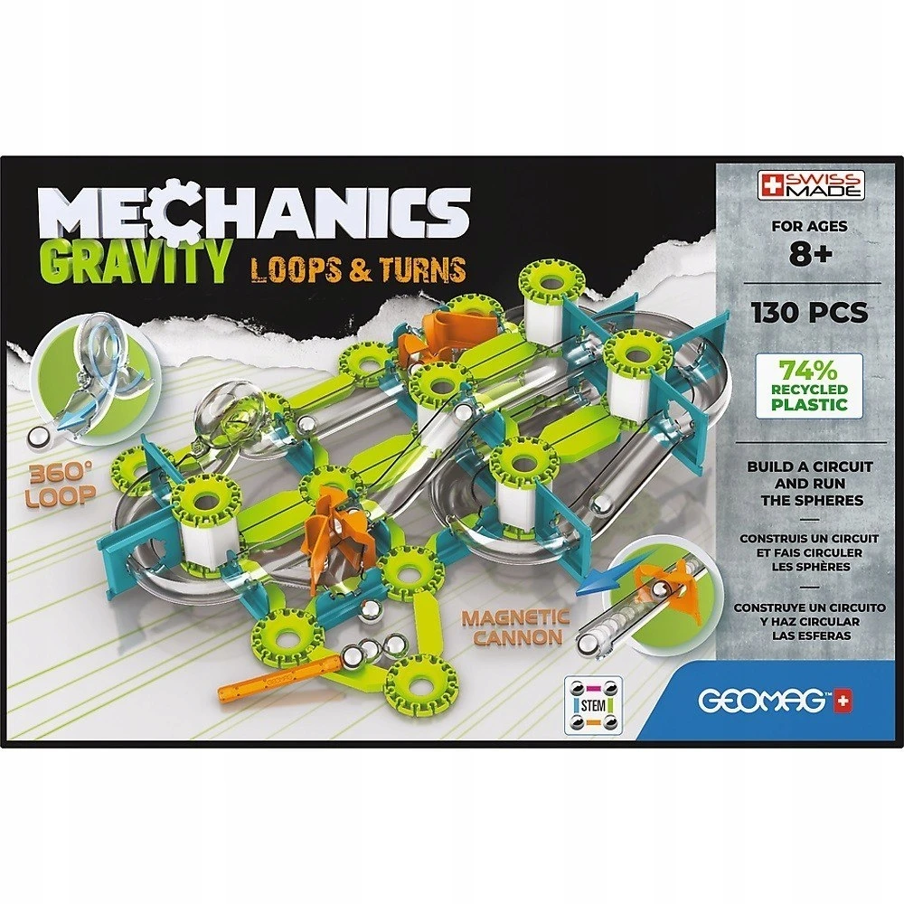Mechanika Gravitacijos kilpos ir posūkiai magnetinės plytos 130 vienetų GEOMAG GEO-763