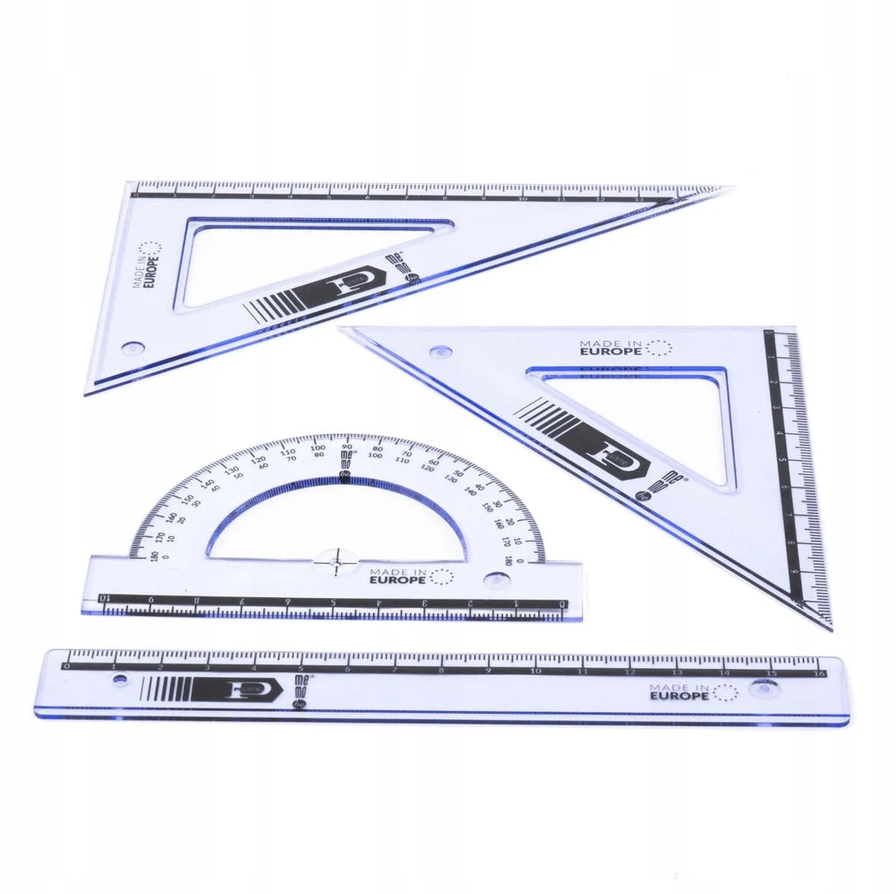 Geometrijos priemonių rinkinys MemoBe 16 cm, 4 dalys