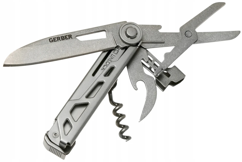 Gerber 31-003829 ArmBar kamštiena, Onikso daugiafunkcis peilis 6,3 cm, juodas, aliuminis