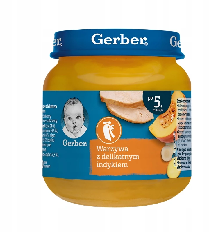 Gerber Daržovės su švelnia kalakutienos vakarienė nuo 5 mėnesių 125 g