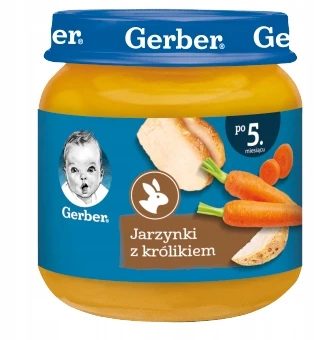 Gerber Daržovės su triušienos vakariene kūdikiams po 5 mėnesio 6x 125g