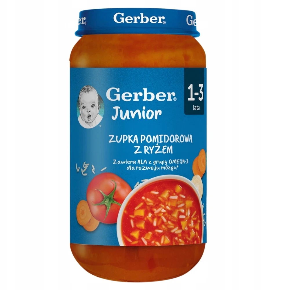 Gerber Obiadki sriubos Moliūgų Guliašas Žiediniai kopūstai-brokoliai Pomidorai 8x250g