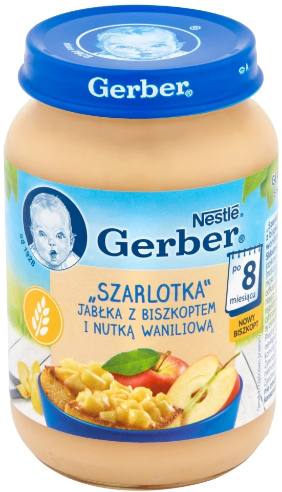 Gerber obuolių pyragas Obuoliai su biskvitu ir vanile po 8 mėnesio 190 g