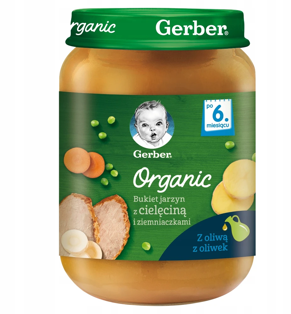 Gerber Organic Vakarienė Gerber Organinės daržovės Kalakutienos veršiena kūdikiams 6m+ 6x 190g