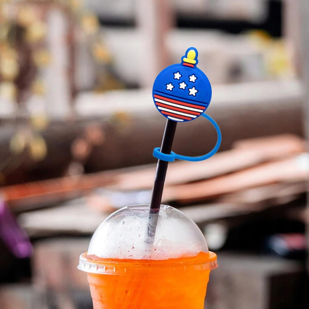 Geriamojo šiaudų dangtelis, nepraleidžiantis sandarumo virtuvės Creative Silicone Star Straw Tips