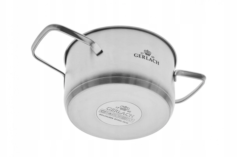 GERLACH INDUCTION puodas iš nerūdijančio plieno Ambiente su dangteliu, plieno, 5l