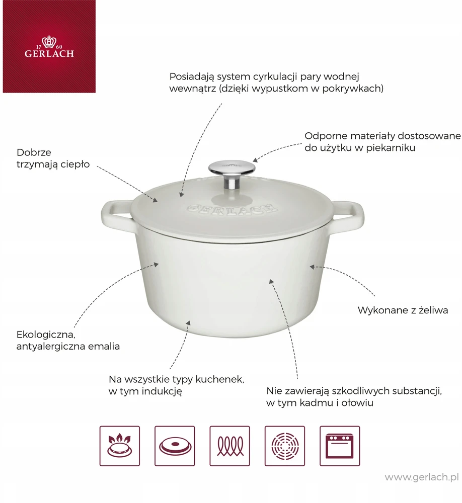 Gerlach Ketaus puodas 3 l NATUR IRON