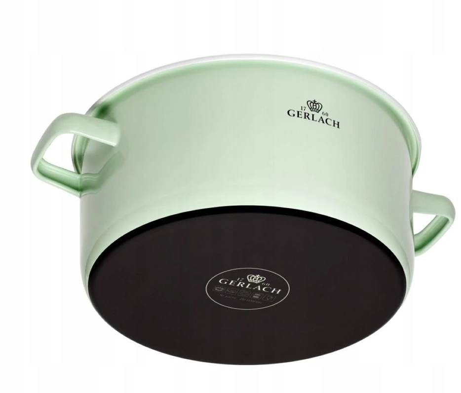 Gerlach Natur emaliuotas puodas 24 cm, 5l, žalias