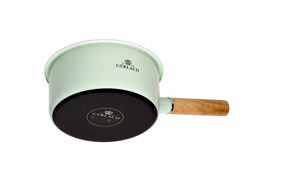 GERLACH NATUR ENAMEL Žalias emaliuotas puodas 2 l su dangteliu 18 cm