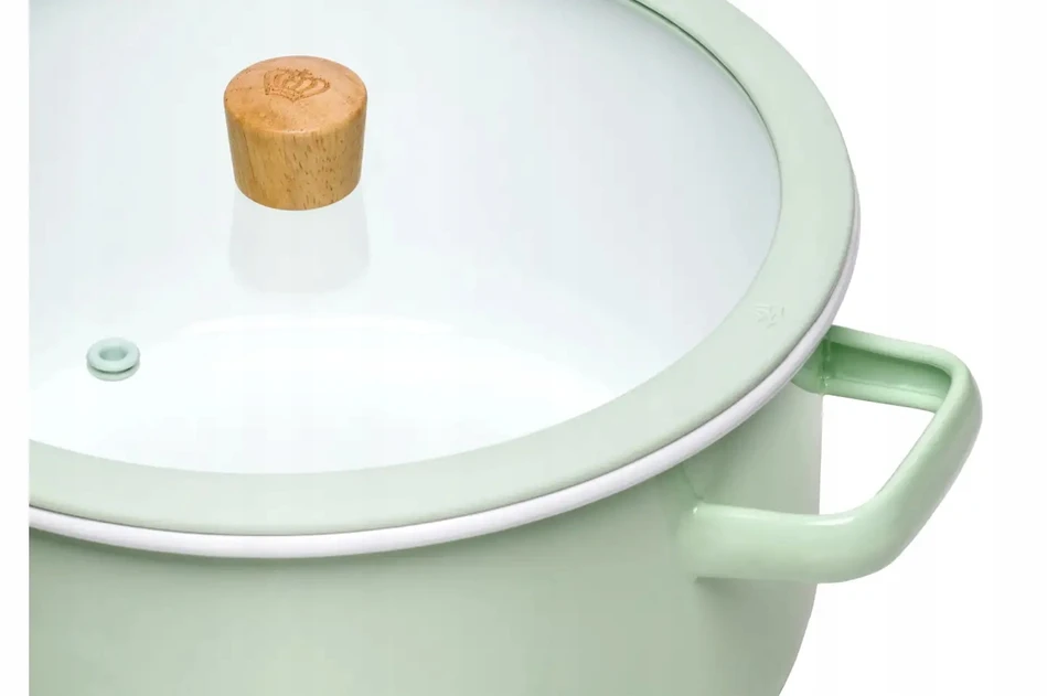 GERLACH NATUR ENAMEL Žalias emaliuotas puodas 3 l su dangteliu 20 cm