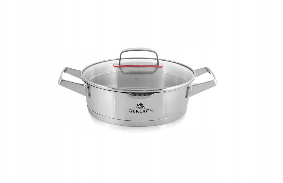 GERLACH SUPERIOR Puodas 2,5 l su dangčiu 24 cm / nerūdijantis plienas