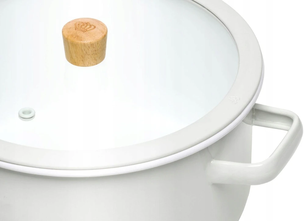 GERLACH TRADICINIS PUODAS MAŽAS EMALINIS Baltas INDUKCINĖS DUJOS 20CM 3 L NATUR