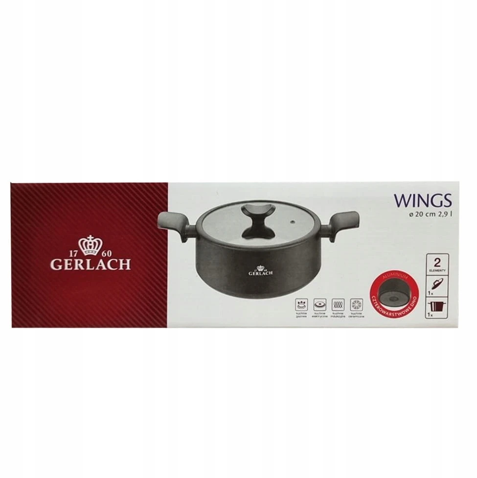 GERLACH WINGS tradicinis puodas _ 20cm _ 2,9l _ indukcinis_ dujos