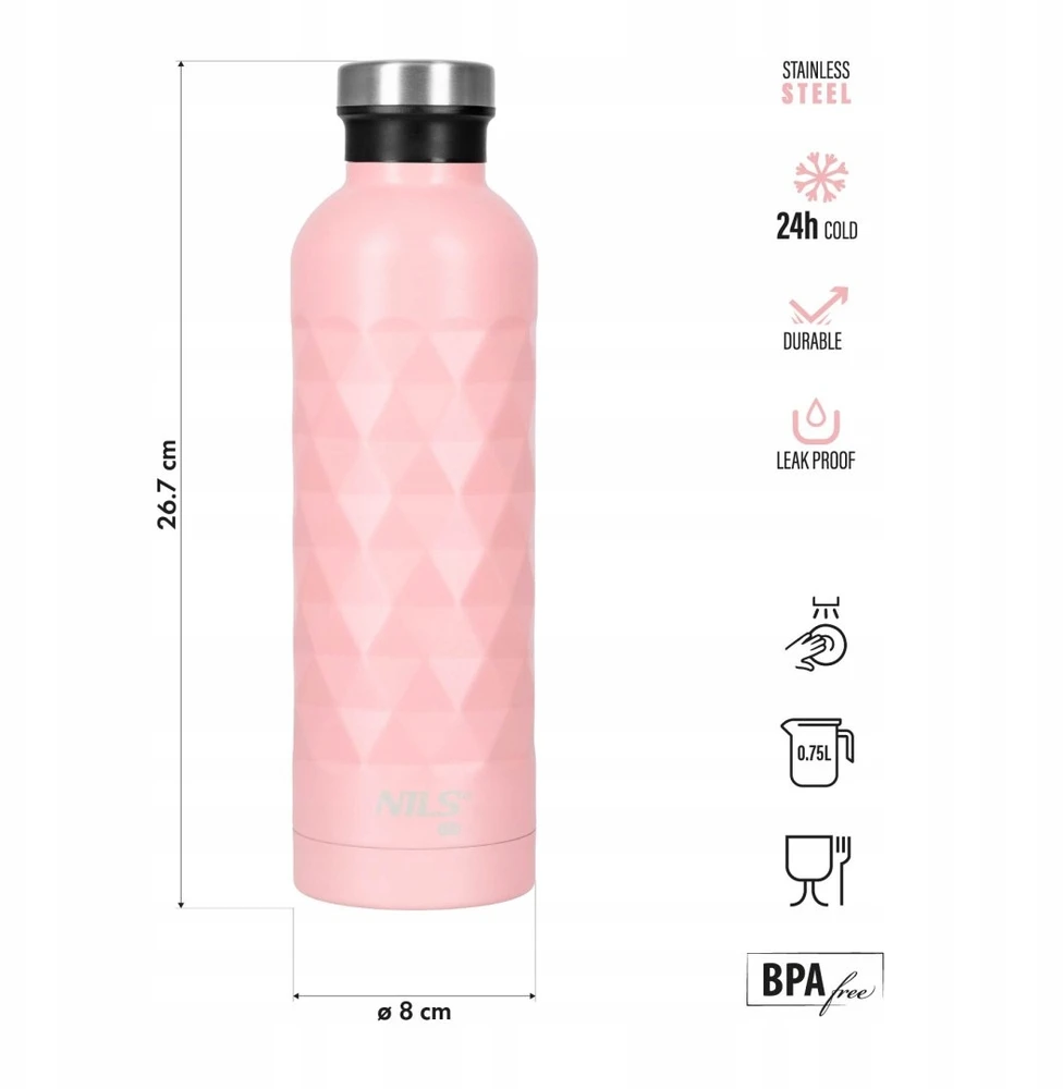Nils Extreme Gertuvė Nils camp tourist NC3805, rožinė, 750 ml