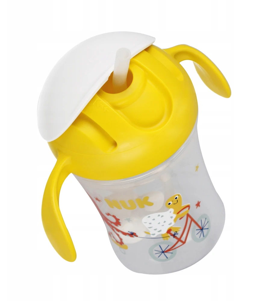 Gertuvė NUK Motion Cup, geltona, 8+ mėn, 230 ml