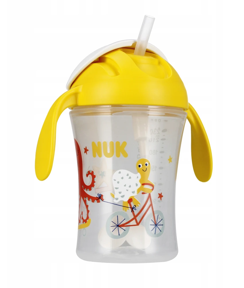 Gertuvė NUK Motion Cup, geltona, 8+ mėn, 230 ml