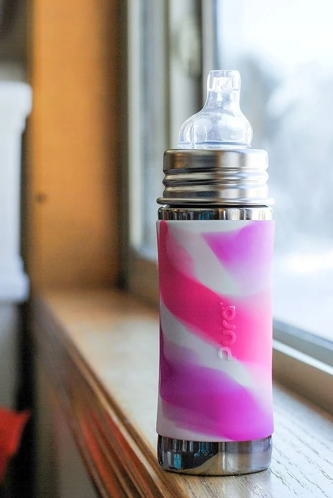 Gertuvė Pura Kiki, 325 ml, 6+ mėnesiai, pink swirl