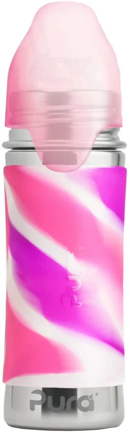 Gertuvė Pura Kiki, 325 ml, 6+ mėnesiai, pink swirl