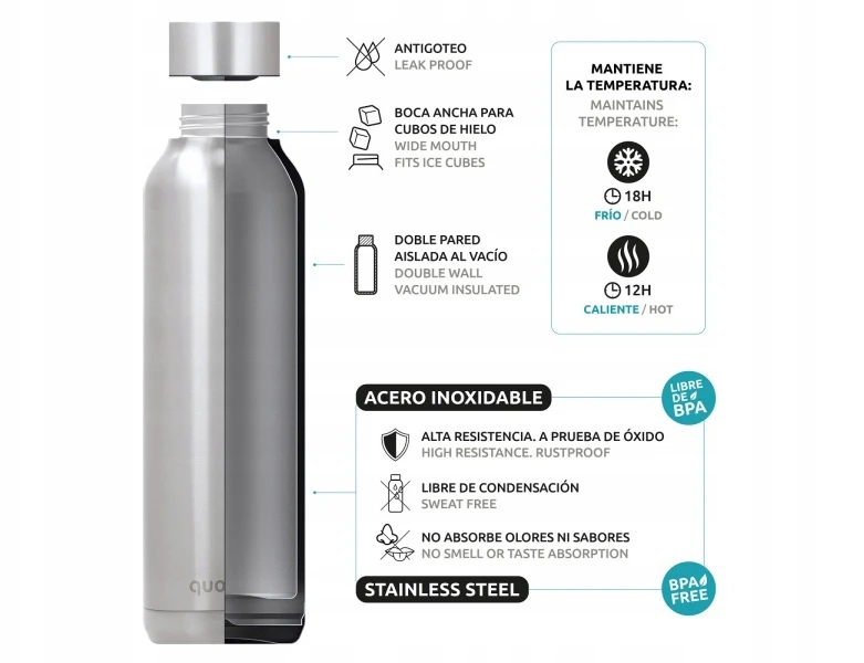 „Quokka Solid“ su dirželiu – nerūdijančio plieno termosas 630 ml su dirželiu (vyšnių raudonos spalvos)