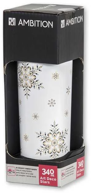 Gertuvė-termosas 340 ml ART DECO balta/juoda spalva Ambition 66700