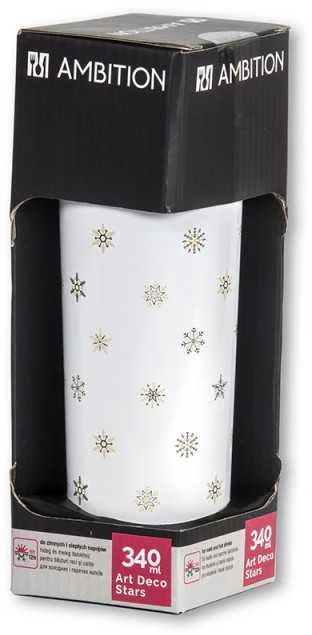 Gertuvė-termosas 340 ml ART DECO balta/juoda spalva Ambition 66701