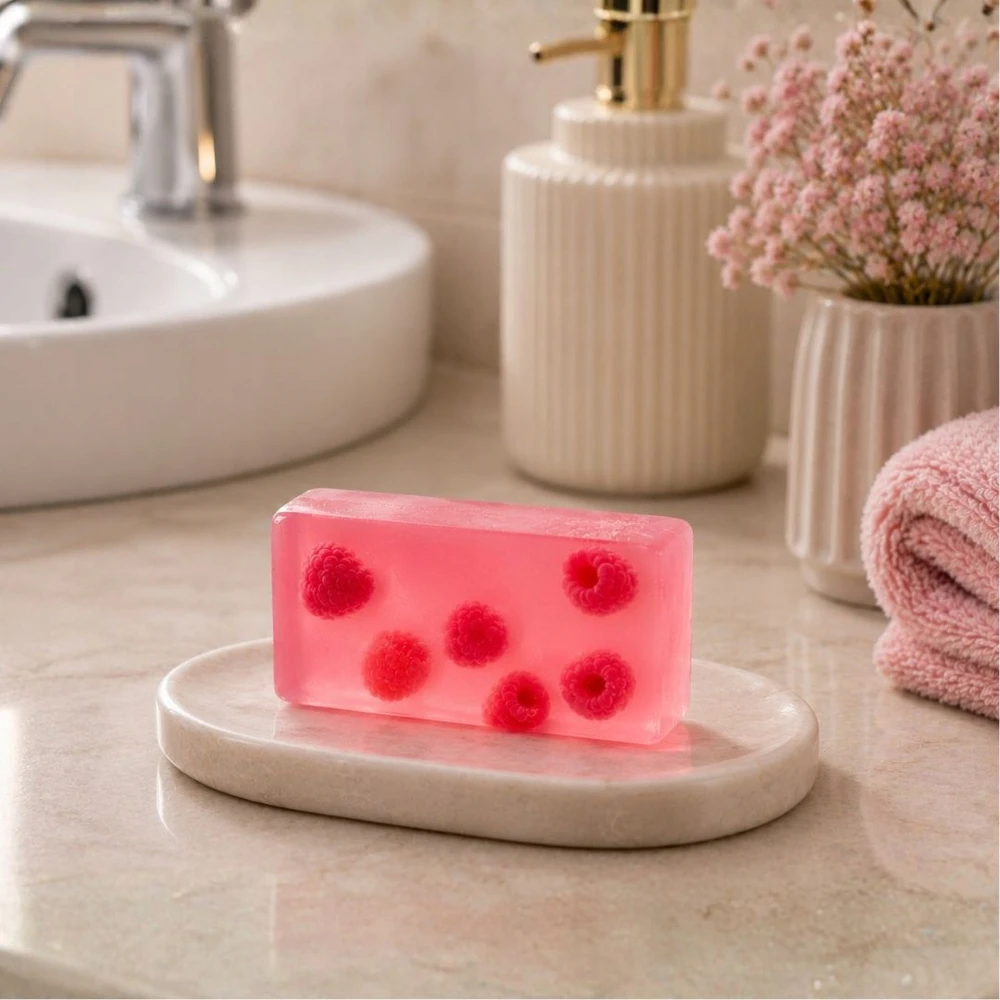 Gift Home Silikoninė forma RASPBERRY formelė 3D avietinė dekoracija muilinėms žvakėms 9 vnt.