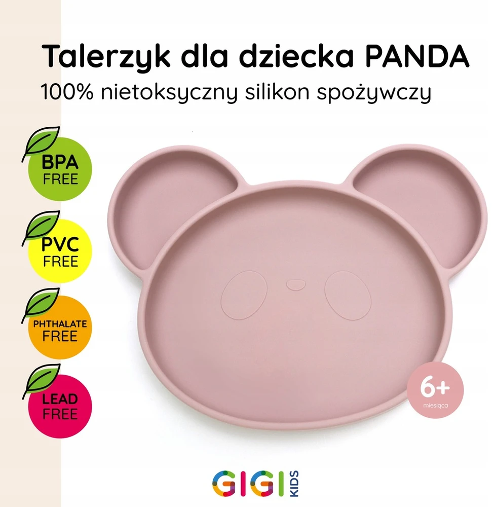 Gigi Kids Dubens lėkštė vaikams ir kūdikiams Silikoninių indų rinkinys Rožės