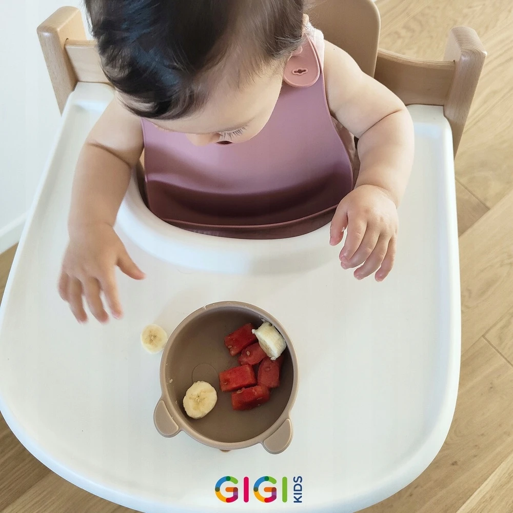 Gigi Kids Dubuo, Lėkštė vaikams ir kūdikiams, Ecru silikoniniai indai
