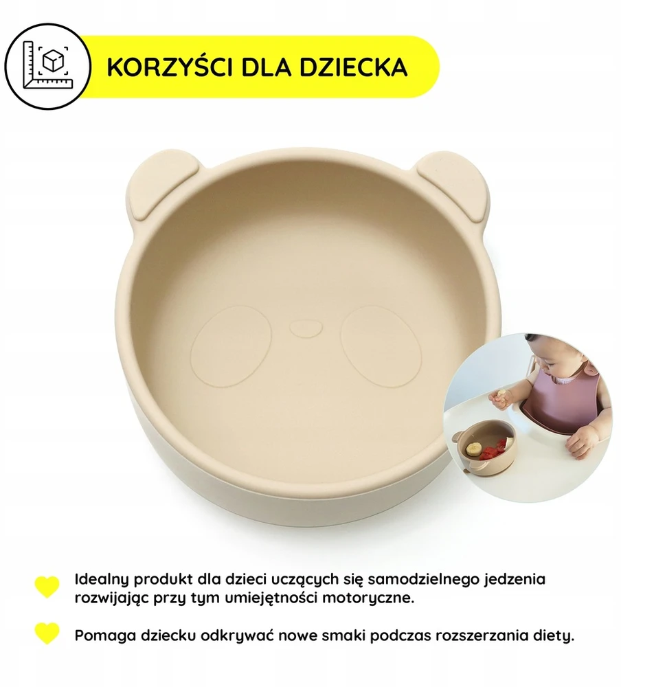 Gigi Kids Dubuo, Lėkštė vaikams ir kūdikiams, Ecru silikoniniai indai