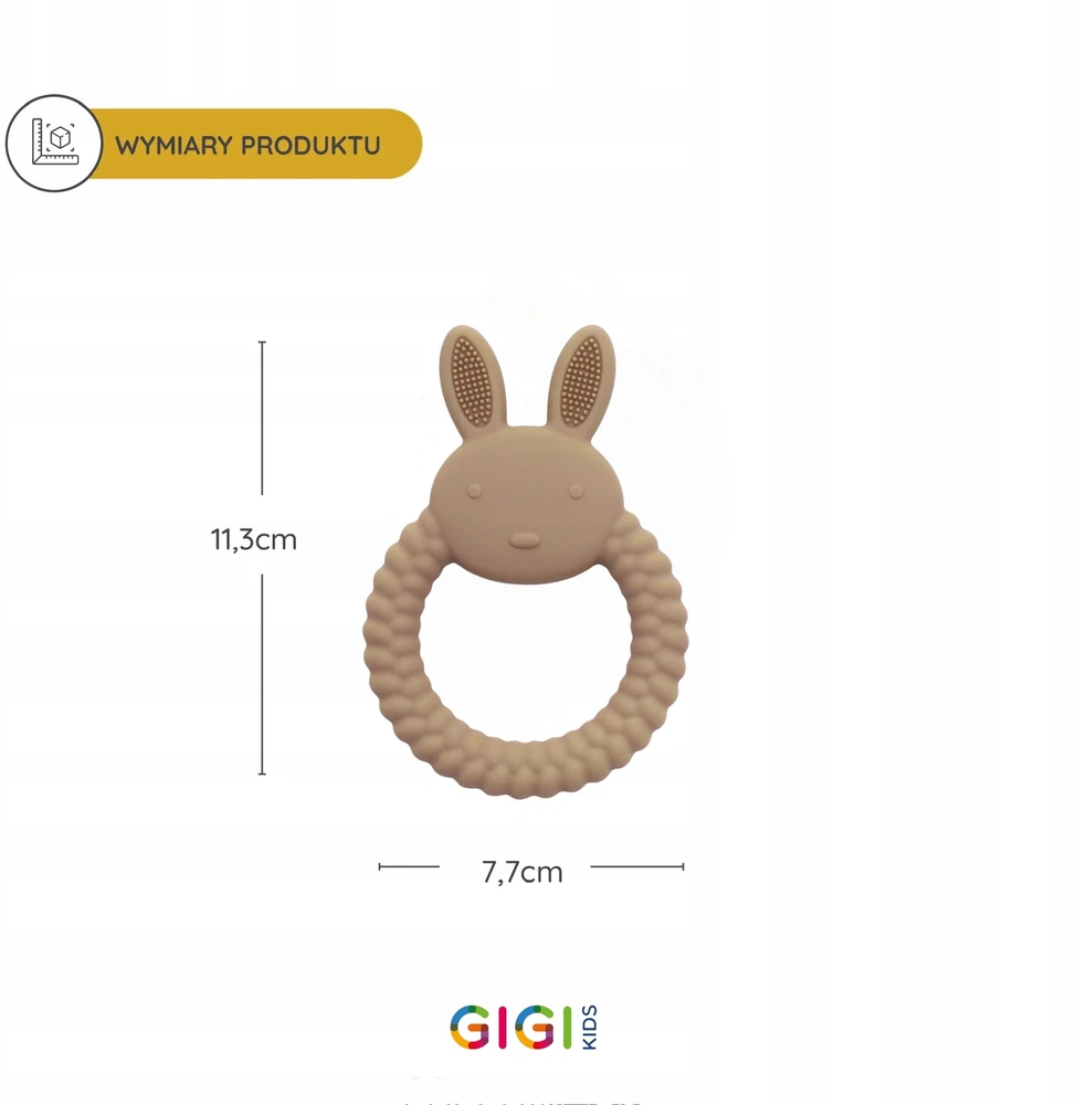 Gigi Kids Silikoniniai dantukai kūdikiui, sensorinis, dantų dygimui, raminantis triušis